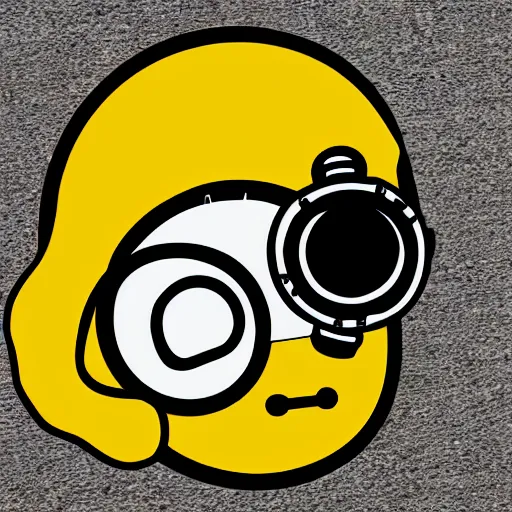 Image similar to emoji wearing a gas mask