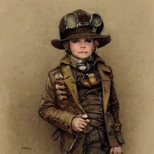 Image similar to (((((portrait of boy dressed as steampunk explorer . muted colors.))))) by Jean-Baptiste Monge !!!!!!!!!!!!!!!!!!!!!!!!!!!