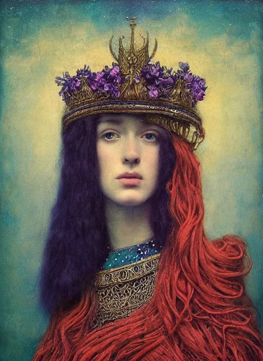 Prompt: “A majestic portrait of a horse wearing a crown, sitting on a wood throne,national geographic,titian, Tom Bagshaw, Sam Spratt, maxfield parrish, gustav klimt, high detail, 8k, intricate, blue purple and red colors”