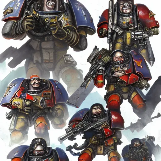 Image similar to photo of reasonable marines from warhammer 40k, detailed, realistic, artstation