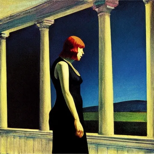 Image similar to Pink Floyd album cover wish you were here by Edward hopper