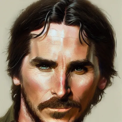 Image similar to Christian Bale as a soldier, closeup character art by Donato Giancola, Craig Mullins, digital art, trending on artstation