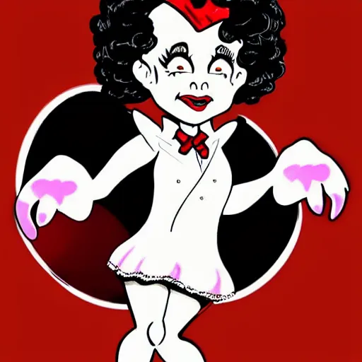 Prompt: dr. Frank n furter!! as a cute Betty boop cartoon