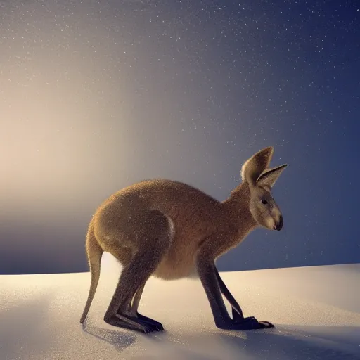 Prompt: ! dream kangaroos pulling a sled at north pole, trending on artstation, dramatic lighting, octane render, weta digital, micro details, 3 d sculpture, structure, ray trace, insane details, intricate, elite, ornate, elegant