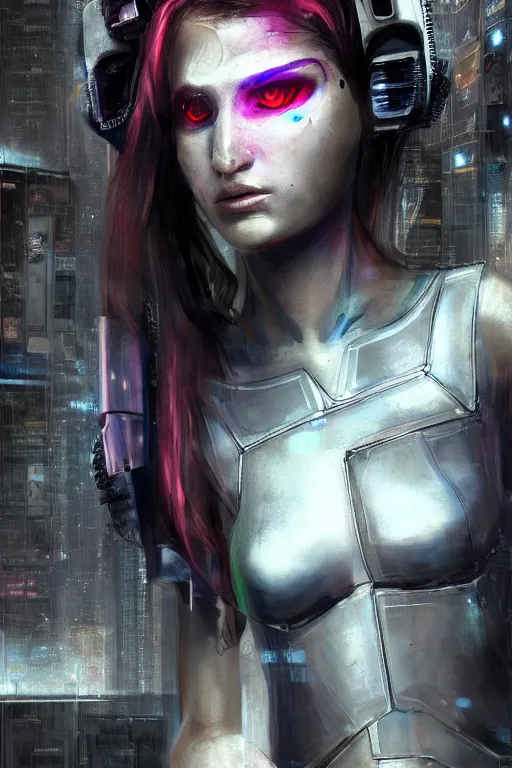 Image similar to a close - up portrait of a cyberpunk cyborg girl, by antonis mor, rule of thirds