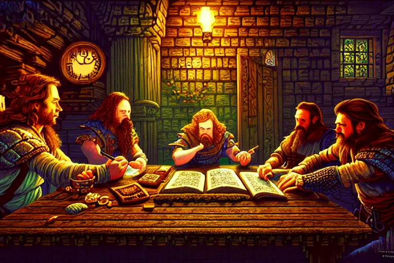 Prompt: the bard's tale, beautiful detailed pixelart by albertov, intricate details, beautiful, dithered gradients, volumetric lighting, cgsociety, artstation, smooth, sharp focus, 2 d illustration, amazing art by dan mumford, old school computer game graphics, pixel art