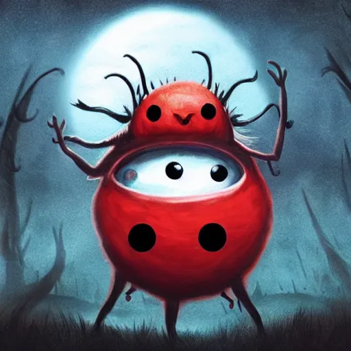 Prompt: ladybug as a monster, photorealistic art, scary atmosphere, nightmare - like dream