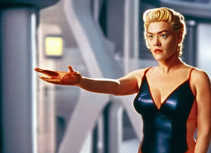 Image similar to film still of kate winslet as seven of nine in star trek voyager