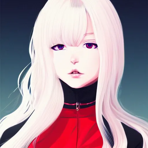 Image similar to Ann Takamaki, platinum blonde hair, anime, elegant, 2d, ultra highly detailed, digital painting, smooth, sharp focus, artstation, pixiv, art by Ina Wong, art by Ilya Kuvshinov