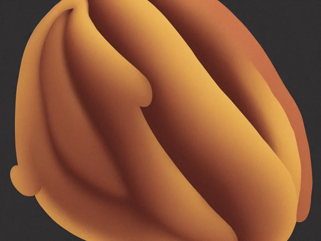 Image similar to a voluminous, amorphous, blob of flowing hair in the shape of a hot dog. Epic, elegant, nouveau, highly detailed, digital painting, cinematic, 8k, render