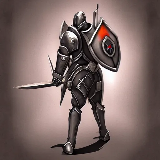 Image similar to digital painting, shading, overwatch style, medieval knight with large claymore