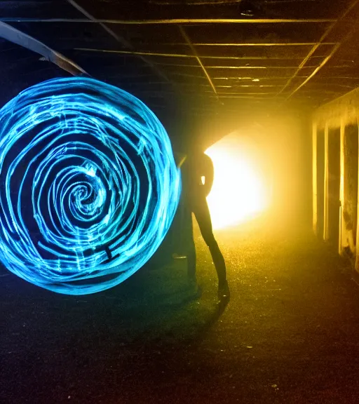 Prompt: portal vortex void ,professional photography, high resolution, liminal eerie midnight backlit, a photograph taken by holloywood studios