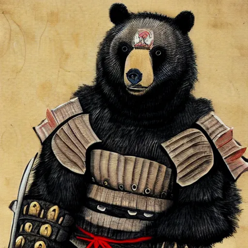 Image similar to a bear samurai warrior