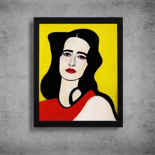 Prompt: eva green portrait, style by kandinsky, art deco, portrait,