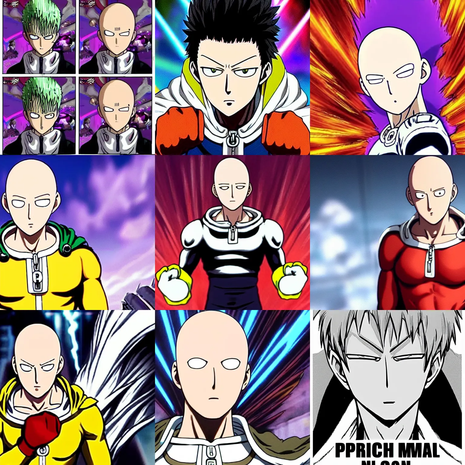Prompt: one punch man with hair