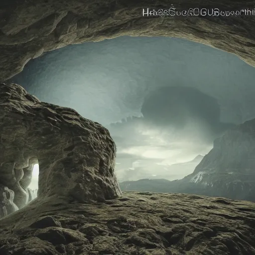 Image similar to perspective and vastness!!!!!, cave with a castle built underground!!!!, the god of small scissors!!, pitchburn devils!, security rhox, sauroform hybrid, forbidding spirit!!, guardian project, hackrobat!!!, cinematic, hyper realistic, detailed, 8k, octane render.