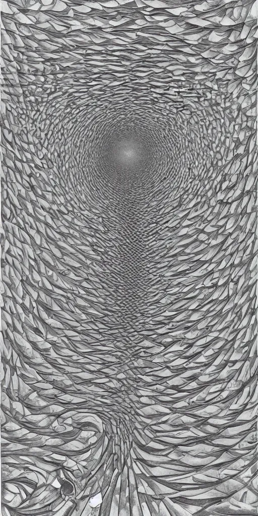 Image similar to cell shaded optical illusion by m. c. escher