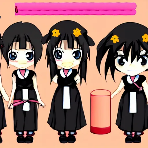 Image similar to chibi anime ninja schoolgirl kawaii