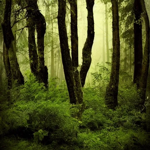 Prompt: mysterious forest