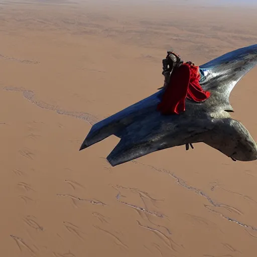 Image similar to Kratos flying over Sahara Desert