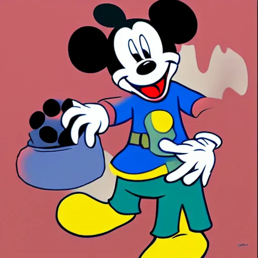 Image similar to zombie mickey mouse eating donald duck