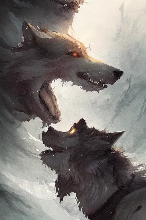 Image similar to wolf, water color, D&D, fantasy, highly detailed, digital painting, artstation, concept art, matte, sharp focus, illustration, art by Ivan Gantschev and Greg Rutkowski