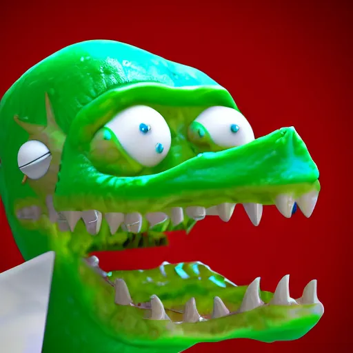 Image similar to pickle rick 3 d render