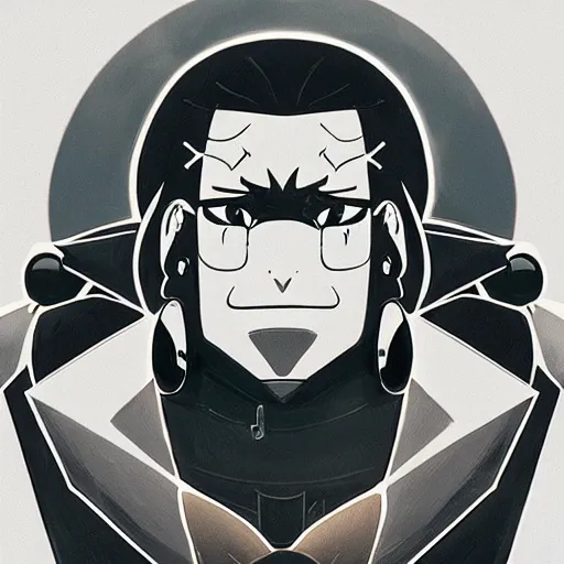 Image similar to face icon stylized minimalist fullmetal alchemist, loftis, cory behance hd by jesper ejsing, by rhads, makoto shinkai and lois van baarle, ilya kuvshinov, rossdraws global illumination