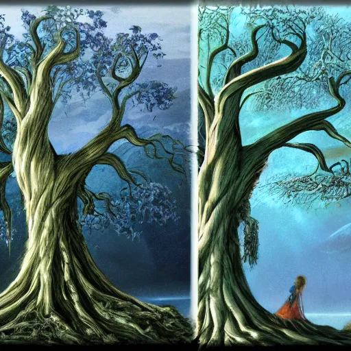 Prompt: The Two Trees of Valinor