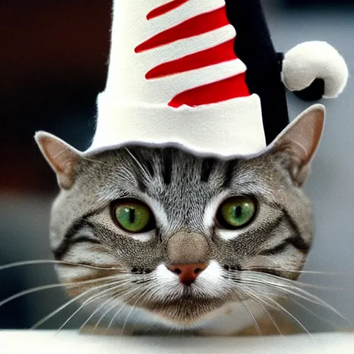 Prompt: a cat in the hat as the president of the United States -6