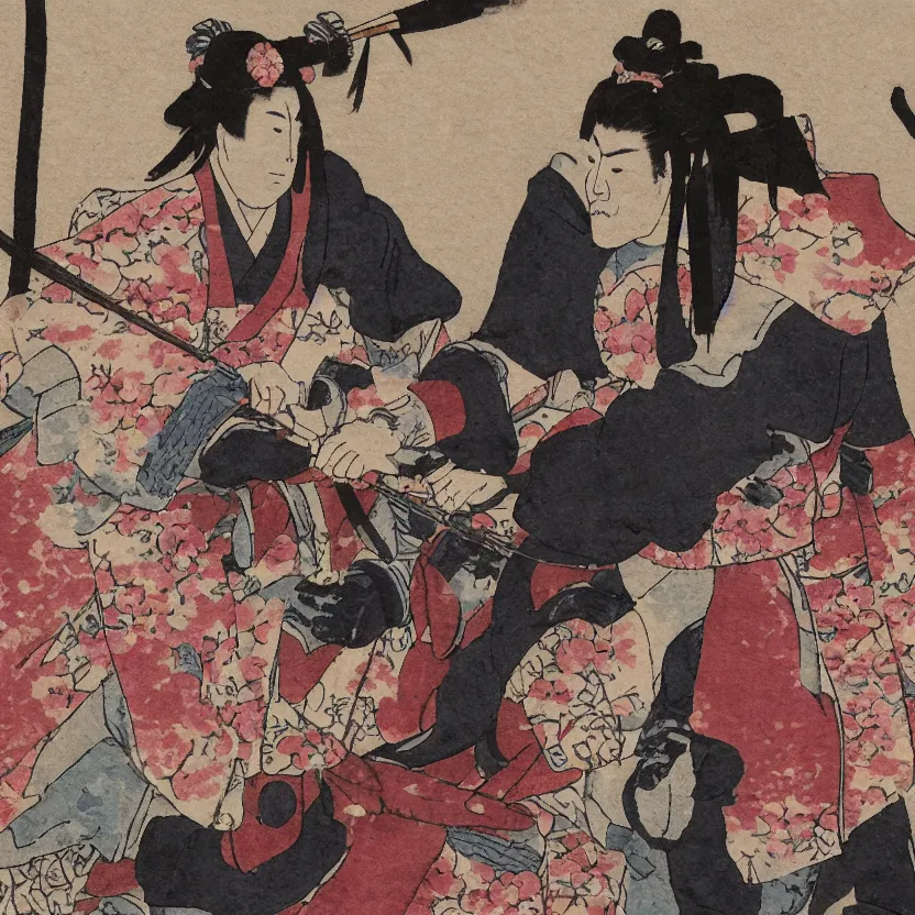 Prompt: a samurai at a tea party, realistic photo