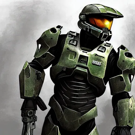 Prompt: The Master Chief, highly detailed, great quality, digital painting, cinematic