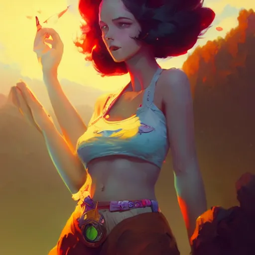 Prompt: a beautiful daisy duke, art by pete mohrbacher and guweiz and ilya kuvshinov, digital art, highly detailed, intricate, sharp focus, trending on artstation hq, deviantart, unreal engine 5, 4 k uhd image