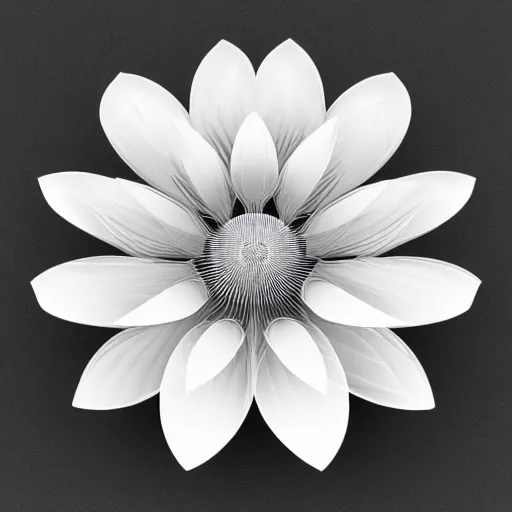 Image similar to mesh 3D model of a lotus flower form in Houdini mesh mode