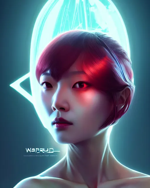 Prompt: kim hyun joo as an android, rose hair, cyborg, warframe, cinematic, illuminated, sunny, beautiful girl, advanced technology, futuristic, digital painting by ilya kuvshinov, akiko takase, eugene gottsnake, stanislav istratov and su fu and antoine collignon