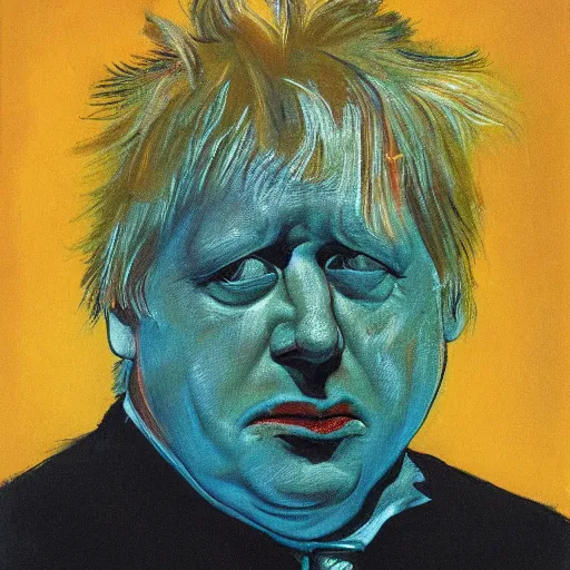 Image similar to francis bacon portrait of boris johnson