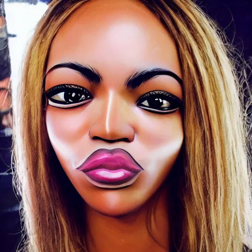 Image similar to bee with human face resembling beyonce