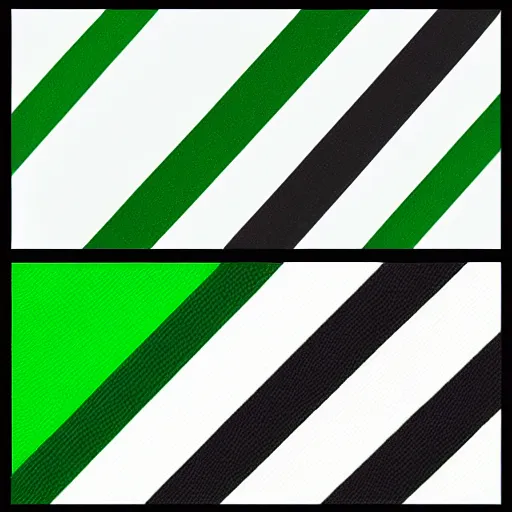 Image similar to flag, 3 stripes, green, white, black, realistic