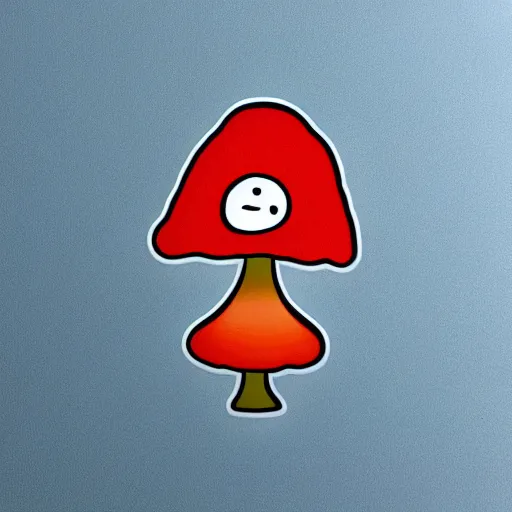 Prompt: anthropomorphic mushroom, sticker,