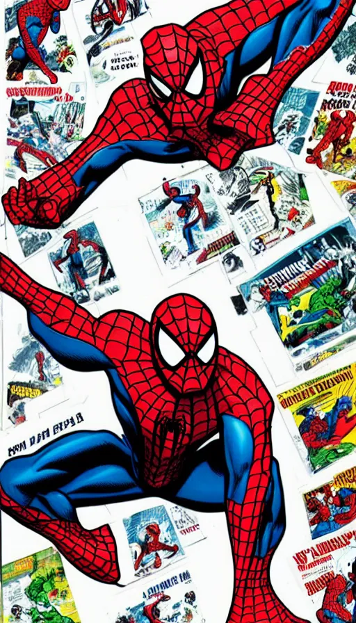 Image similar to comic book cover art of spiderman