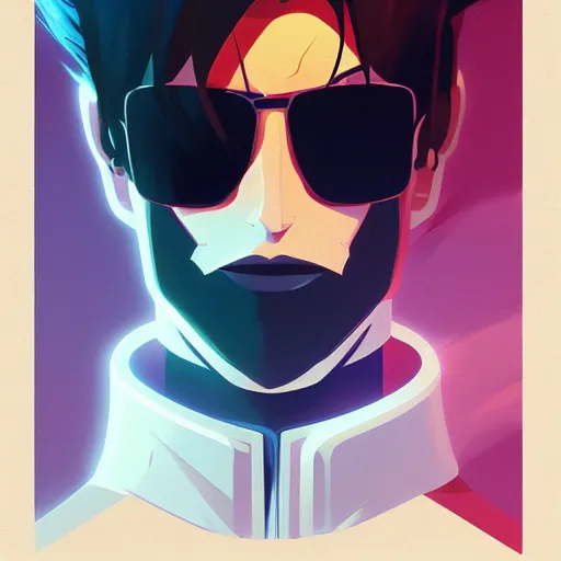 Image similar to face icon stylized minimalist trigun, loftis, cory behance hd by jesper ejsing, by rhads, makoto shinkai and lois van baarle, ilya kuvshinov, rossdraws global illumination