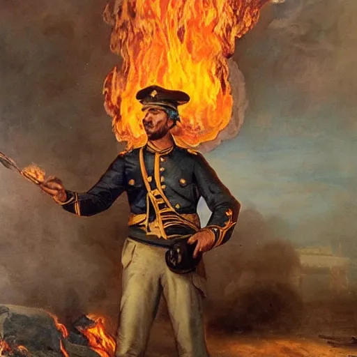 Image similar to american captain play in fire