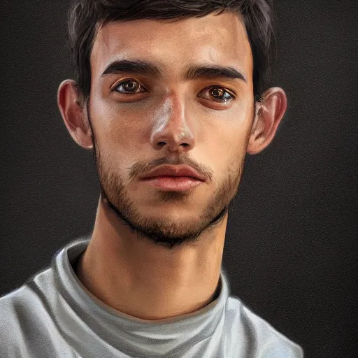 Image similar to a portrait of a handsome young man, highly detailed, digital painting, trending on artstation