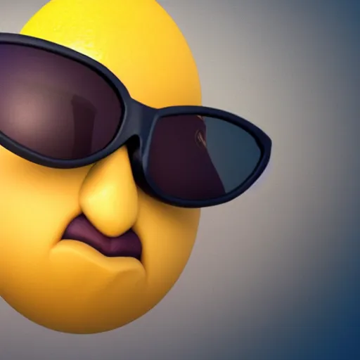 Prompt: portrait of a lemon wearing sunglasses, game character, 3d shading, unreal engine, 3d render, volumetric lighting, vray, Polaroid photography, f 3.5, 35mm lens, surrealism, sepia