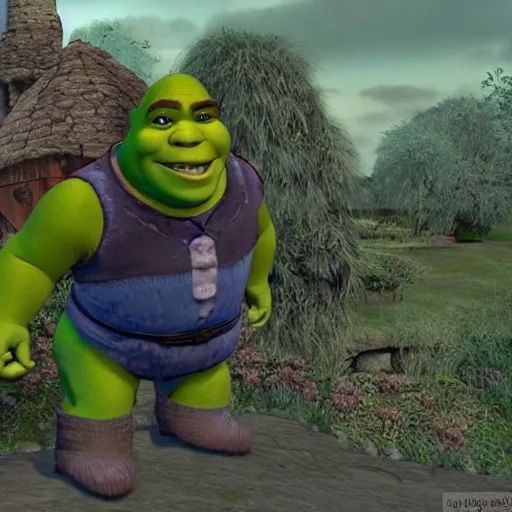 Image similar to Shrek as a new Valorant agent, valorant gameplay