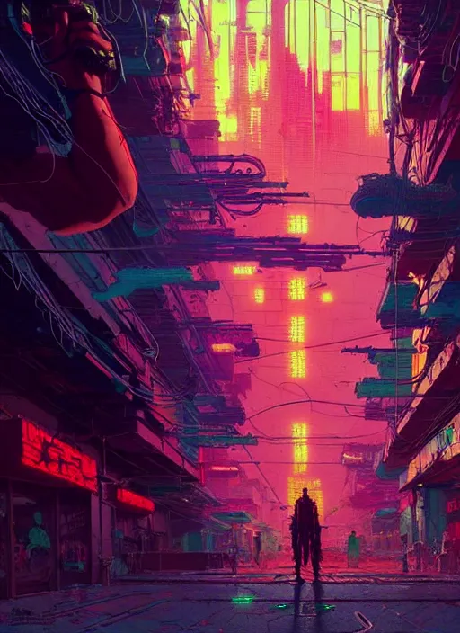 Image similar to masterpiece concept art, neon cyberpunk mexican, by greg rutkowski and geof darrow, 8 k, intricate detail, cinematic lighting