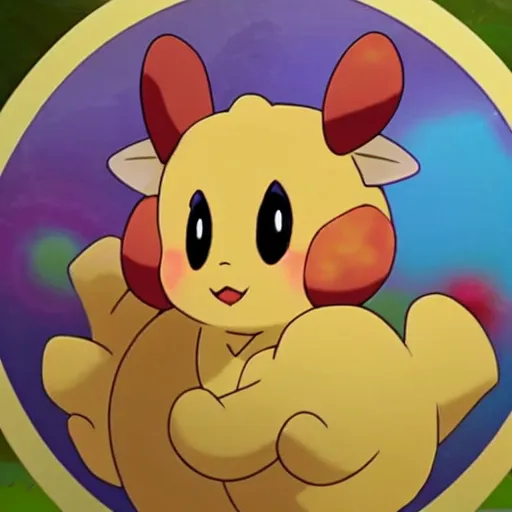 Image similar to dedenne holding a rainbow gem