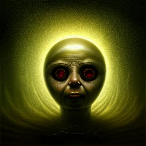 Prompt: peer into the depths of the endless cosmic void, shine a light on your darkest terror. by anton semenov, oil on canvas