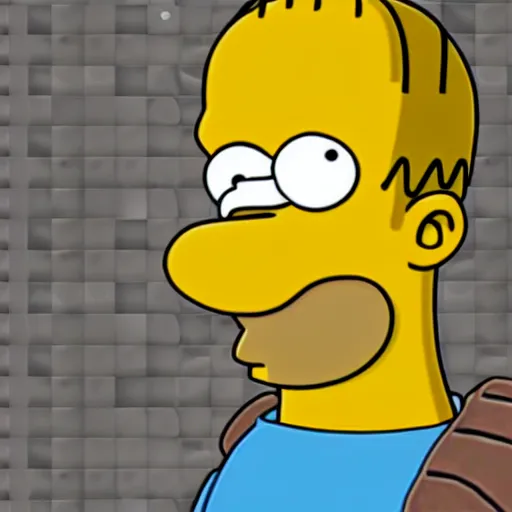 Image similar to homer Simpson in minecraft