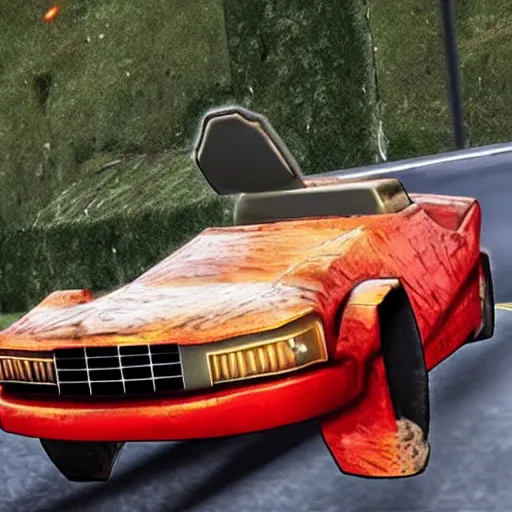 Image similar to herobrine in a ferrari